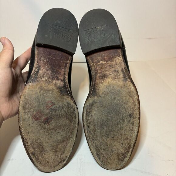 Justin Cowboy Western Boots Mens Size 9.5 D Black Cowboy Boots 3133 Made In USA - Picture 10 of 13